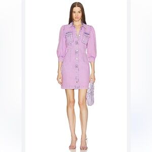ESSENTIEL ANTWERP Women's 2/32 Cotton Dammer Denim Mini Dress in Violet